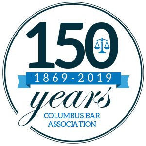 150th Anniversary Badge for Columbus Bar Association. 1869-2019