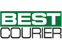Logo with the words BEST COURIER in bold. BEST is in white text on a green background, and COURIER is in black text on a white background.