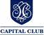 Logo featuring an ornate monogram with the letters C and L inside a blue shield. Below the shield, the text CAPITAL CLUB is written in blue capital letters.
