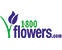 Logo for 1-800-Flowers.com featuring a purple tulip on the left and the text 1-800-Flowers.com in green and purple.